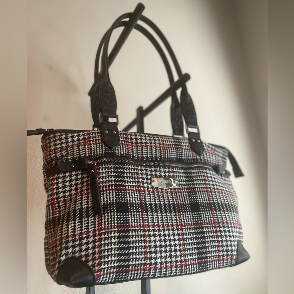 Rosetti~Houndstooth/Plaid Design~Polyester Blend~Multi-Compartment Shoulder Bag